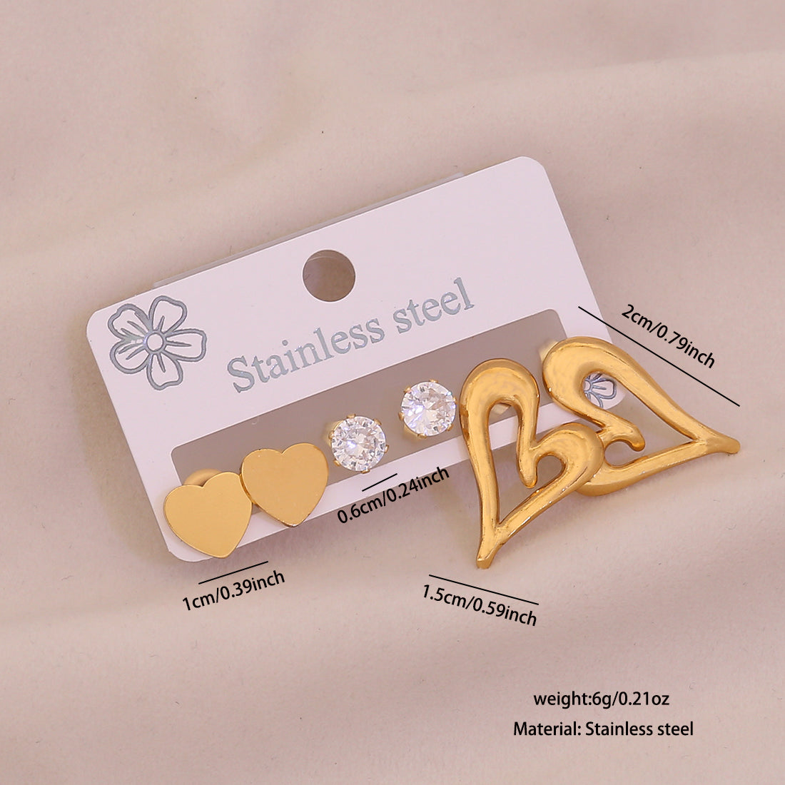 Aretes inox, chapado 139