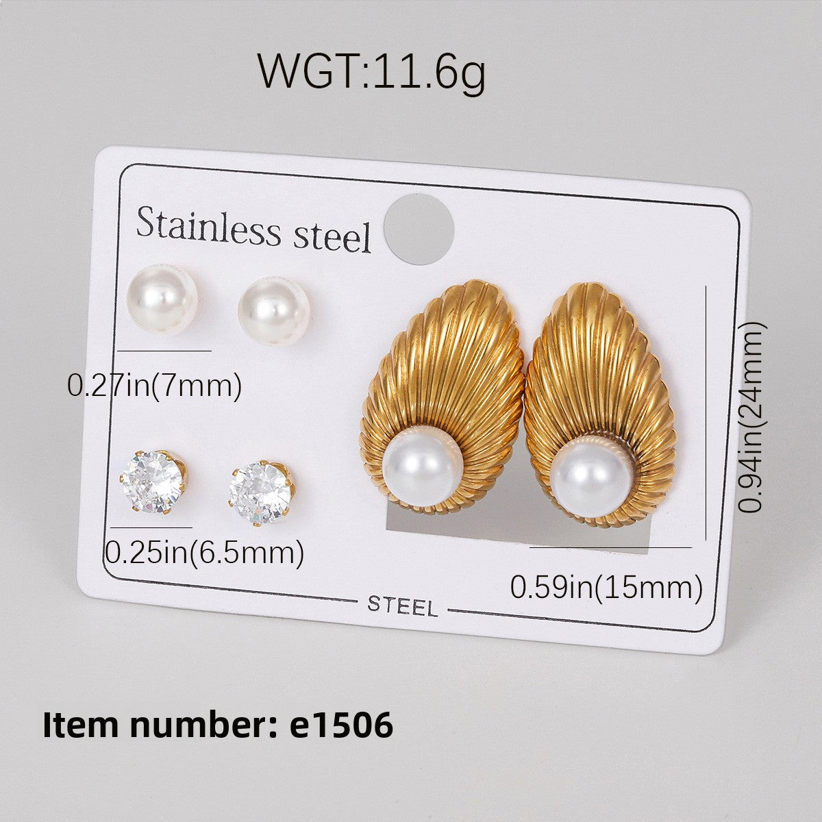 Aretes inox, chapado 274