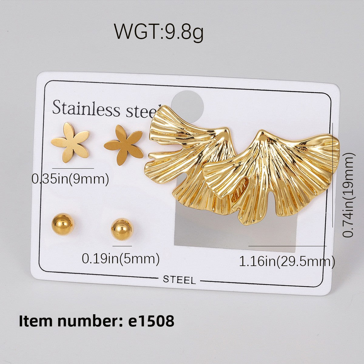 Aretes inox, chapado 273