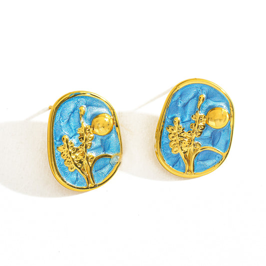 Aretes inox, chapado 191