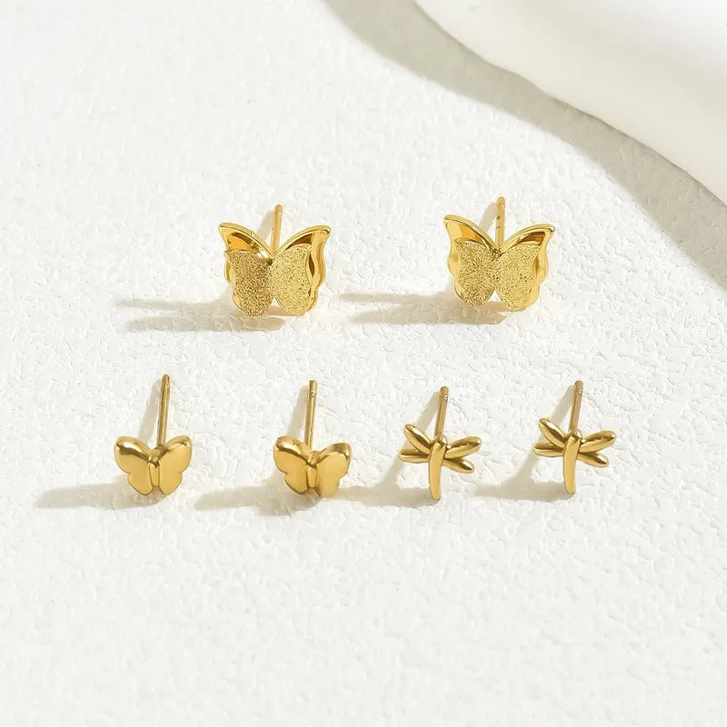 Aretes inox, chapado 83