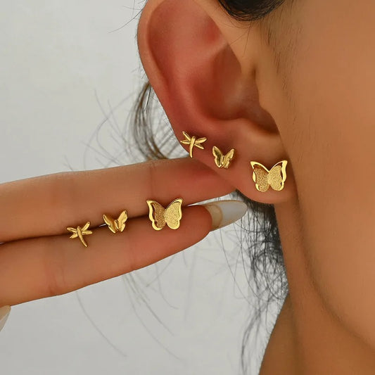 Aretes inox, chapado 83