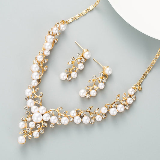 Collar mas aretes targarita gold
